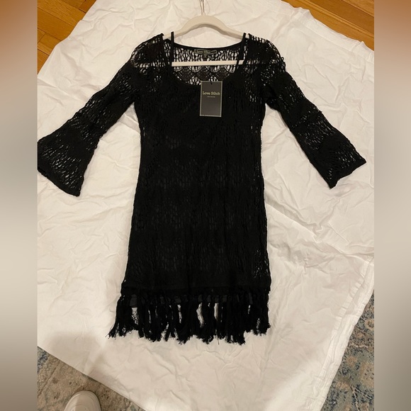 Lovestitch crochet boho style dress Black/size M NWT - Picture 3 of 7
